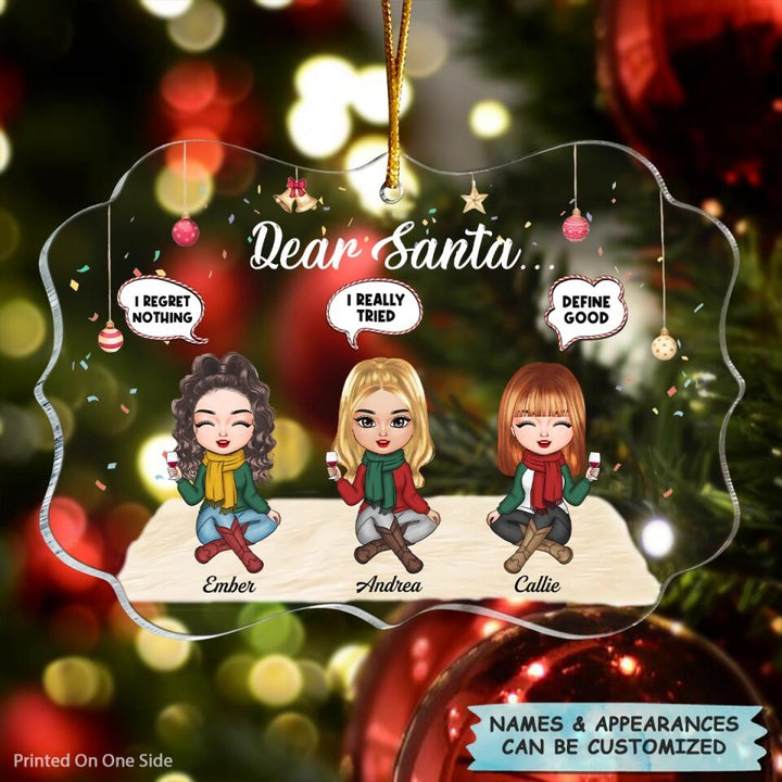 Personalized Mica Ornament - Gift For Friend - Dear Santa ARND005