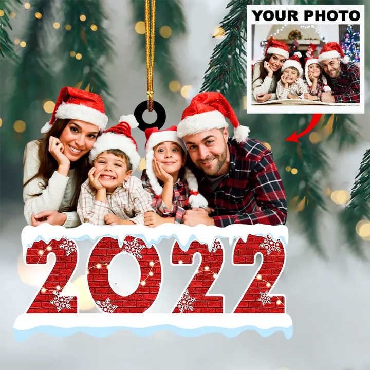 Personalized Photo Mica Ornament - Gift For Family Member - Merry Christmas 2022 ARND005 AGCHD001