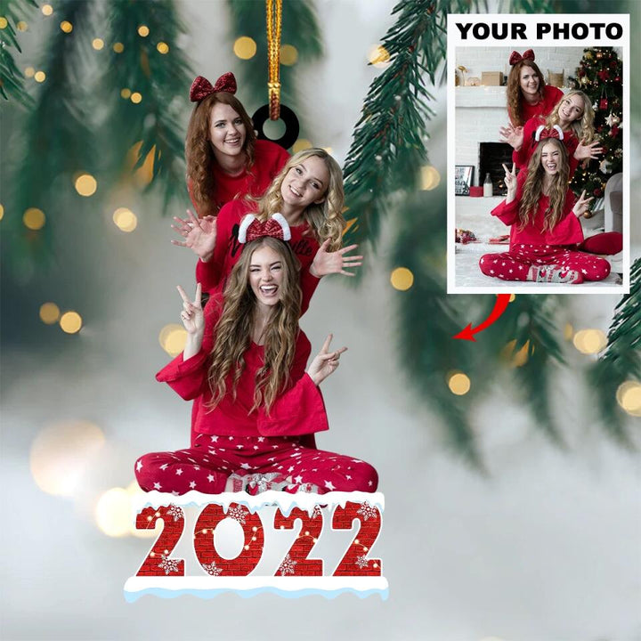 Personalized Photo Mica Ornament - Gift For Family Member - Merry Christmas 2022 ARND005 AGCHD001