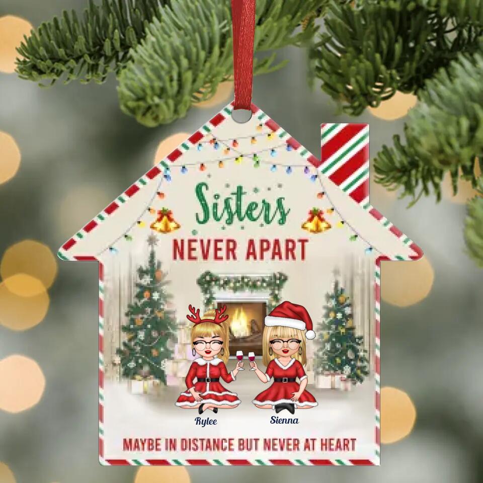 Personalized Aluminium Ornament - Gift For Family Member - Sisters Never Apart