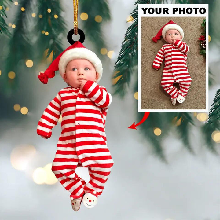 Personalized Photo Mica Ornament - Gift For Baby - Merry Christmas My Baby ARND005