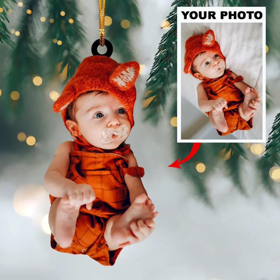 Personalized Photo Mica Ornament - Gift For Baby - Merry Christmas My Baby ARND005