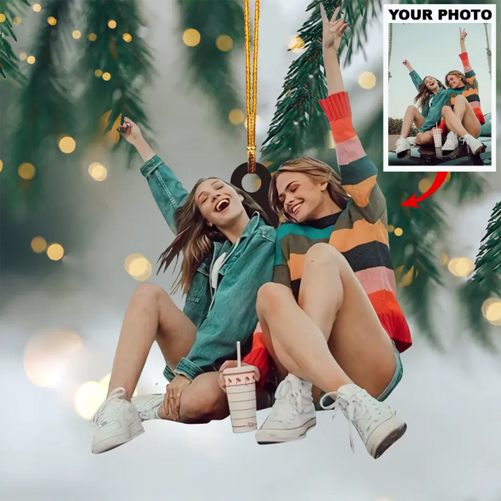 Personalized Photo Mica Ornament - Gift For Friend - Best Friends Forever ARND0014