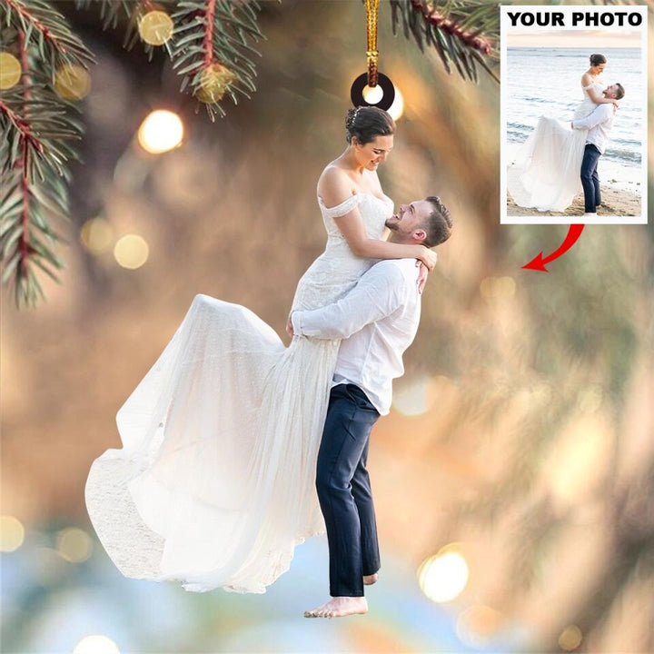 Personalized Photo Mica Ornament - Gift For Couple - From Our First Kiss Till Our Last Breath ARND036