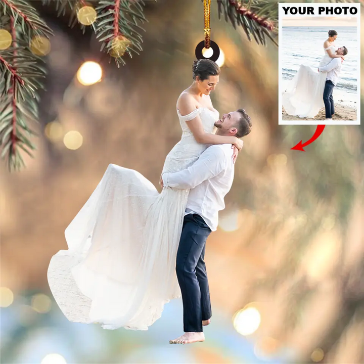 Personalized Photo Mica Ornament - Gift For Couple - From Our First Kiss Till Our Last Breath ARND036