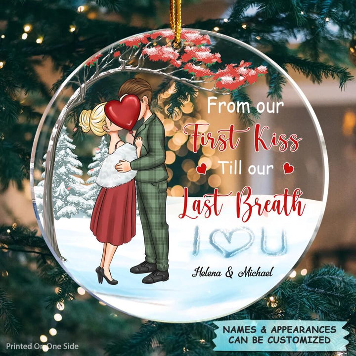 Personalized Mica Ornament - Gift For Couple - From Our First Kiss ARND0014