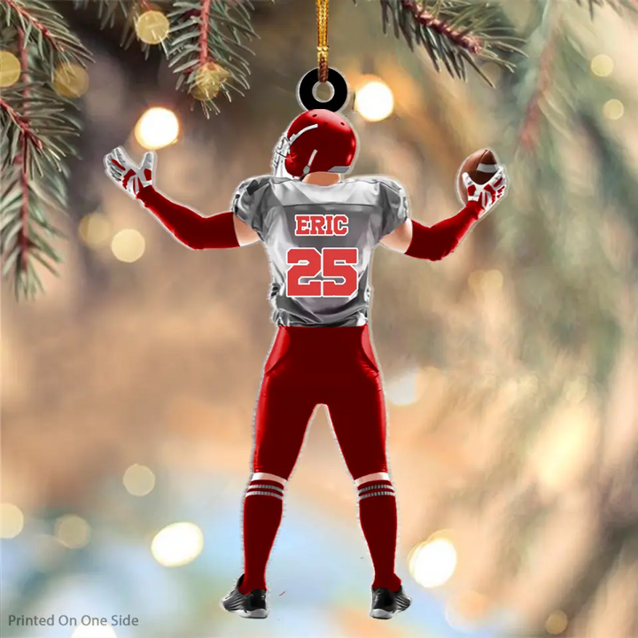 Personalized Mica Ornament - Gift For Football Lover - Being A Football Player ARND0014