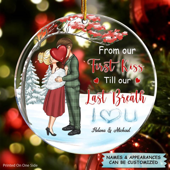 Personalized Mica Ornament - Gift For Couple - From Our First Kiss ARND0014