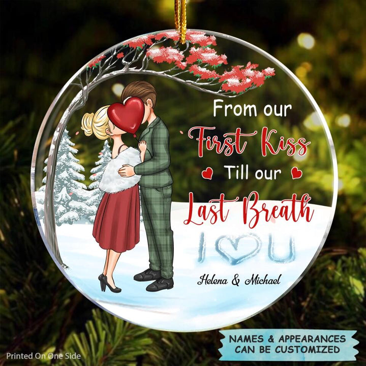 Personalized Mica Ornament - Gift For Couple - From Our First Kiss ARND0014