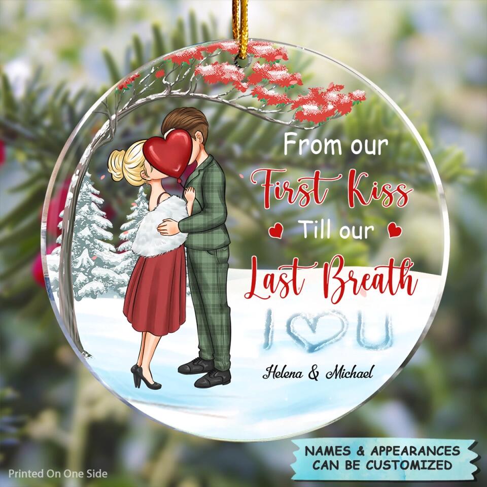 Personalized Mica Ornament - Gift For Couple - From Our First Kiss ARND0014