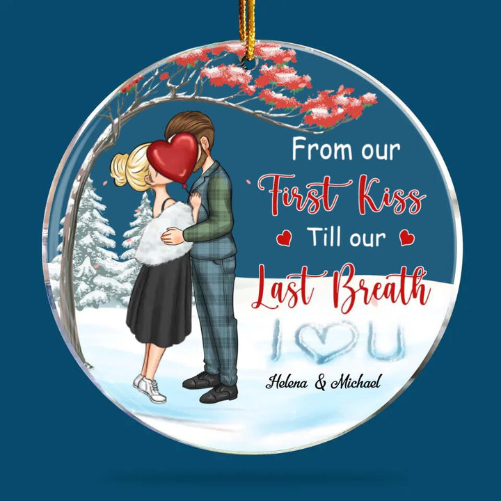 Personalized Mica Ornament - Gift For Couple - From Our First Kiss ARND0014