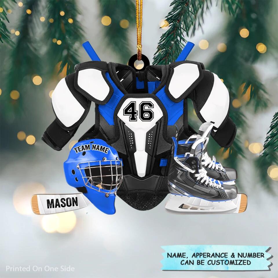 Personalized Mica Ornament - Gift For Ice Hockey Player - Ice Hockey Equipment ARND036