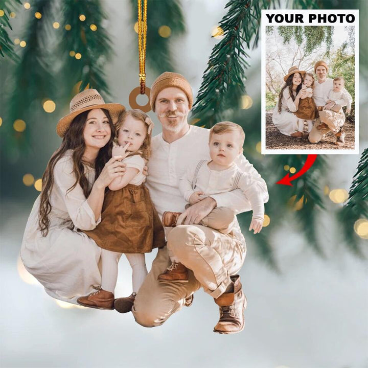 Personalized Photo Mica Ornament - Gift For Family - Our Family ARND036