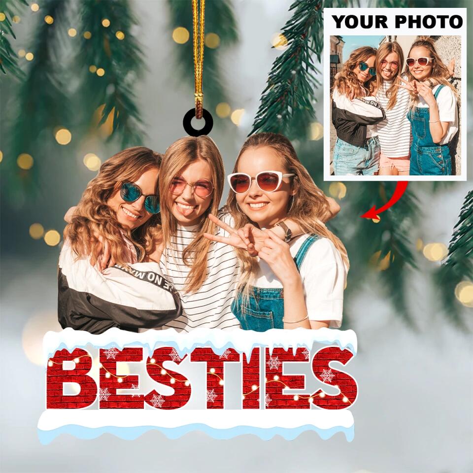 Personalized Photo Mica Ornament - Gift For Friend - Besties Forever ARND018 AGCKH002