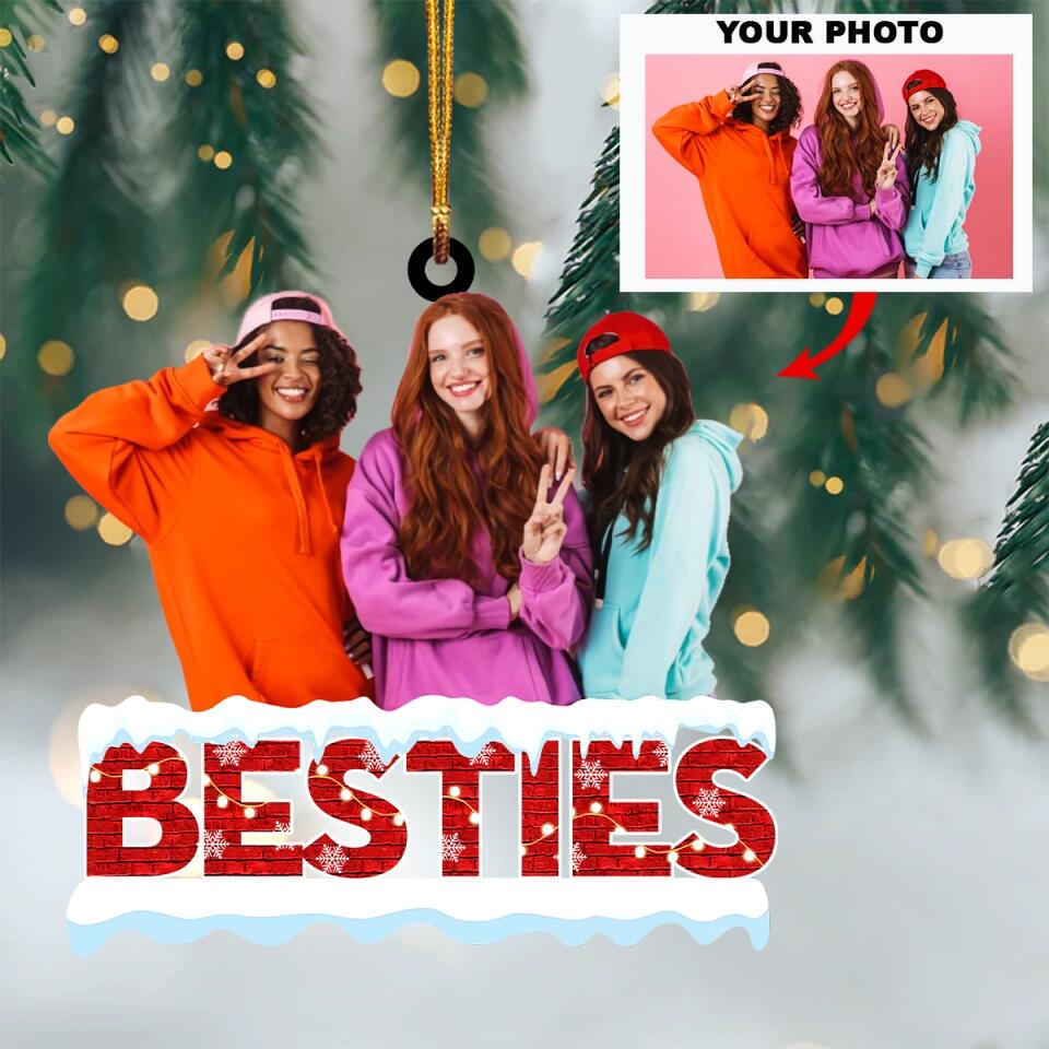 Personalized Photo Mica Ornament - Gift For Friend - Besties Forever ARND018 AGCKH002
