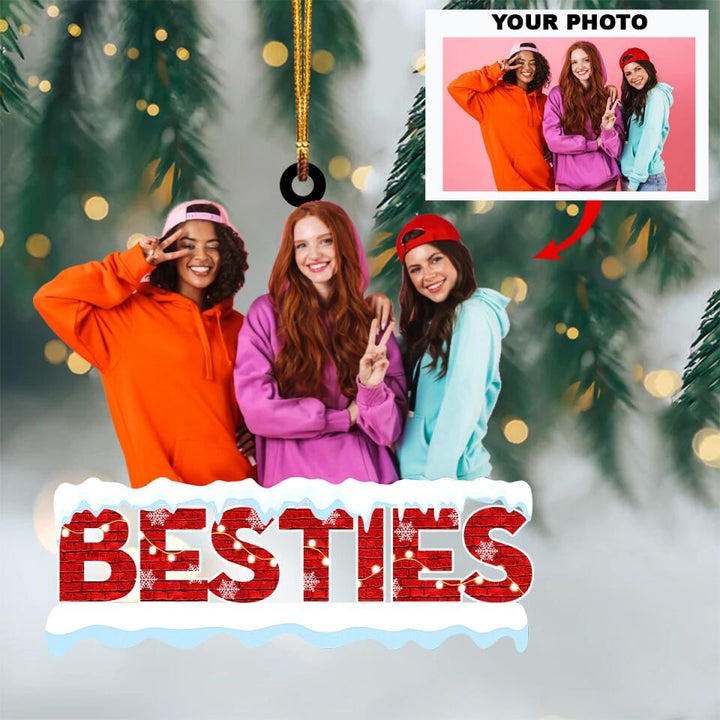 Personalized Photo Mica Ornament - Gift For Friend - Besties Forever ARND018 AGCKH002