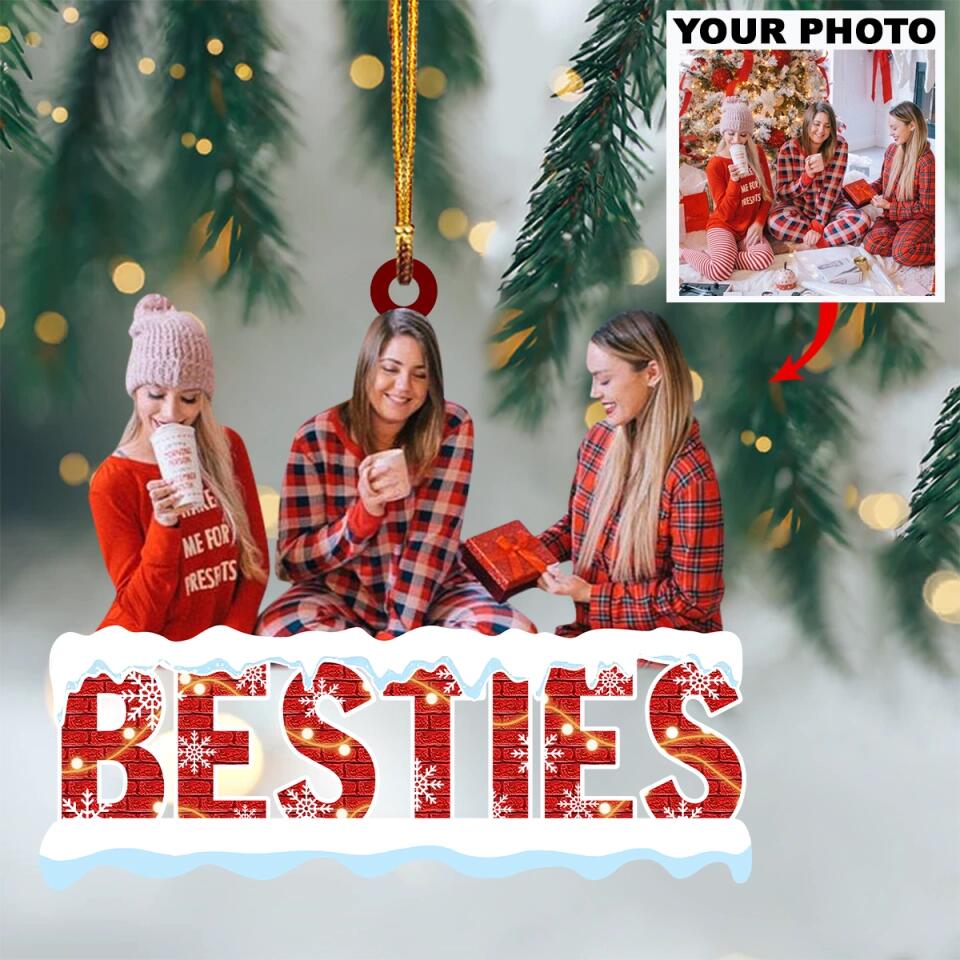 Personalized Photo Mica Ornament - Gift For Friend - Besties Forever ARND005 AGCHD003