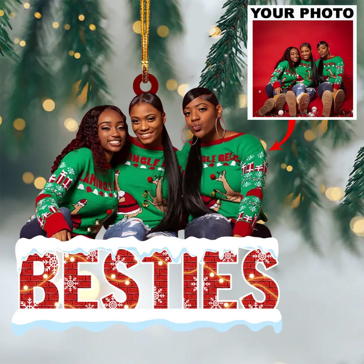 Personalized Photo Mica Ornament - Gift For Friend - Besties Forever ARND005 AGCHD003