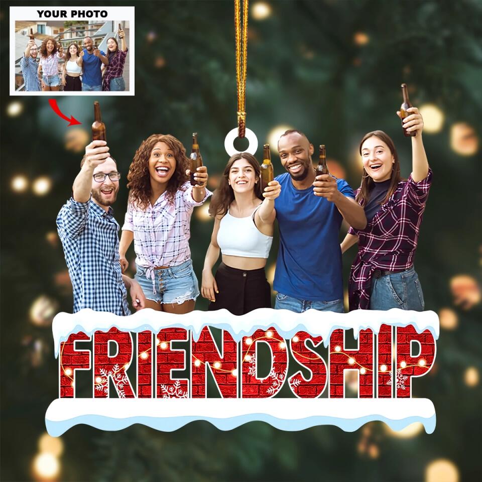 Personalized Photo Mica Ornament - Gift For Friend - Our Friendship Is A True Blessing ARND0014 AGCPD001