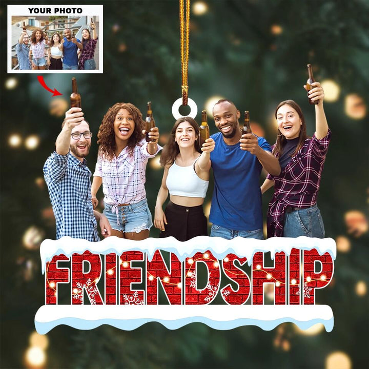 Personalized Photo Mica Ornament - Gift For Friend - Our Friendship Is A True Blessing ARND0014 AGCPD001