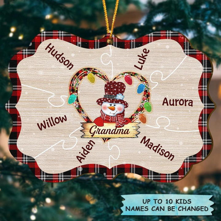 Personalized Wood Ornament - Gift For Grandma - Grandma's Hearts ARND037