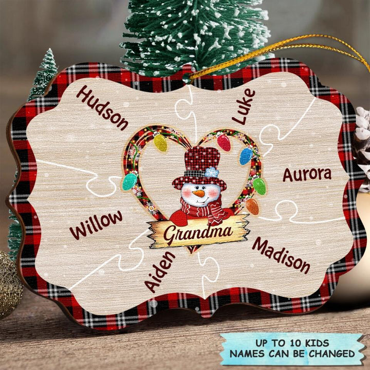 Personalized Wood Ornament - Gift For Grandma - Grandma's Hearts ARND037