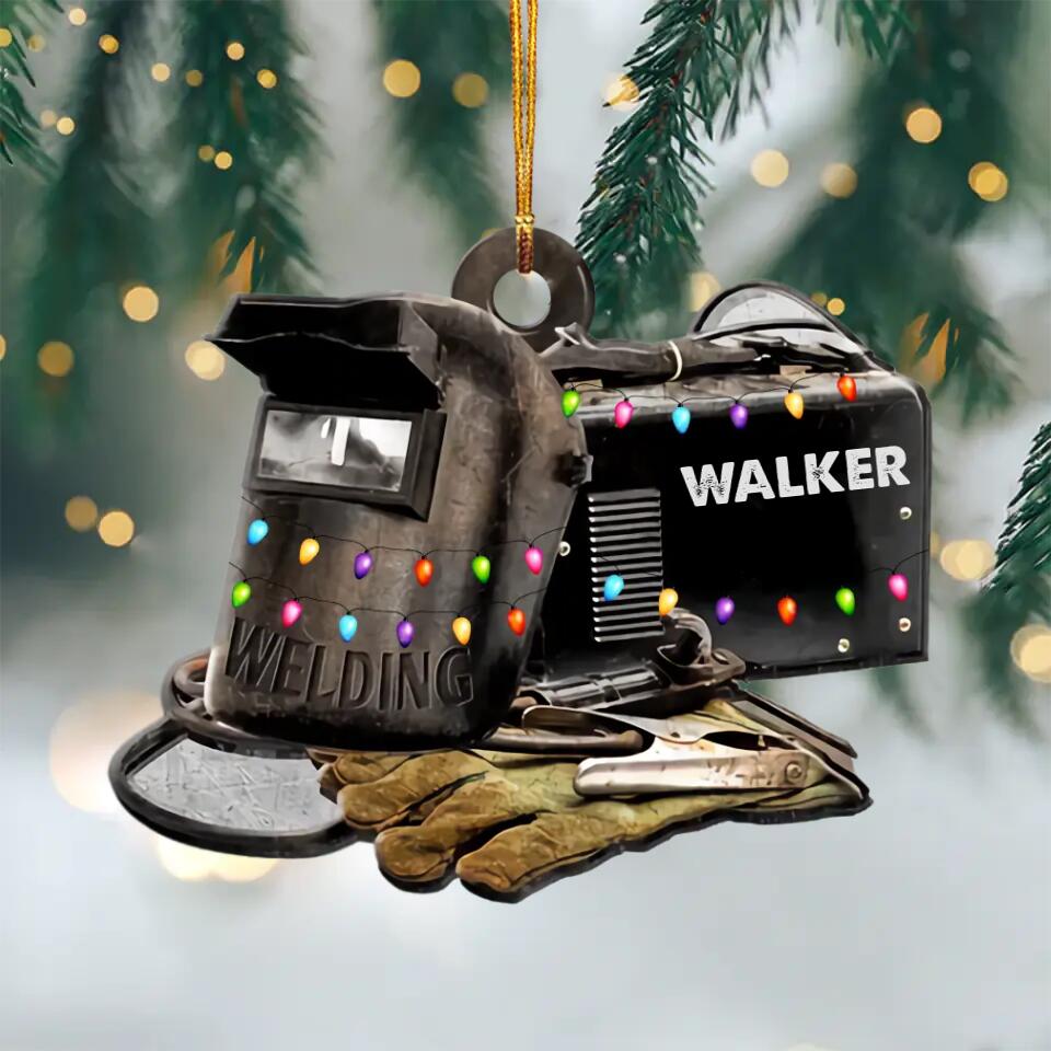Personalized Mica Ornament - Gift For Welder - Christmas Welder ARND0014