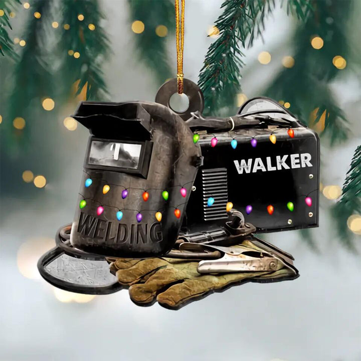 Personalized Mica Ornament - Gift For Welder - Christmas Welder ARND0014