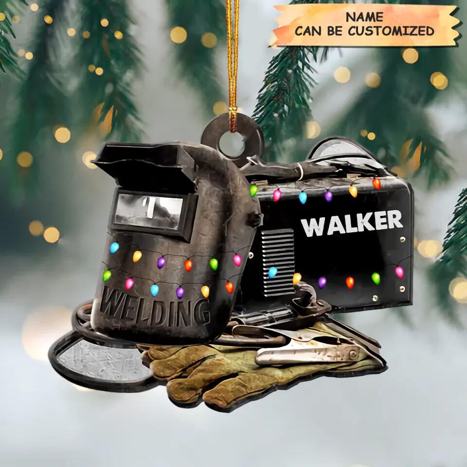 Personalized Mica Ornament - Gift For Welder - Christmas Welder ARND0014