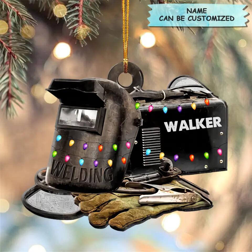 Personalized Mica Ornament - Gift For Welder - Christmas Welder ARND0014