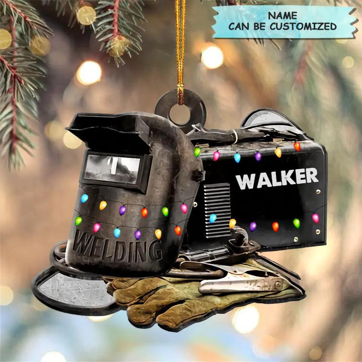 Personalized Mica Ornament - Gift For Welder - Christmas Welder ARND0014