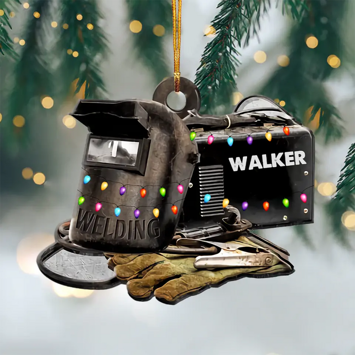 Personalized Mica Ornament - Gift For Welder - Christmas Welder ARND0014