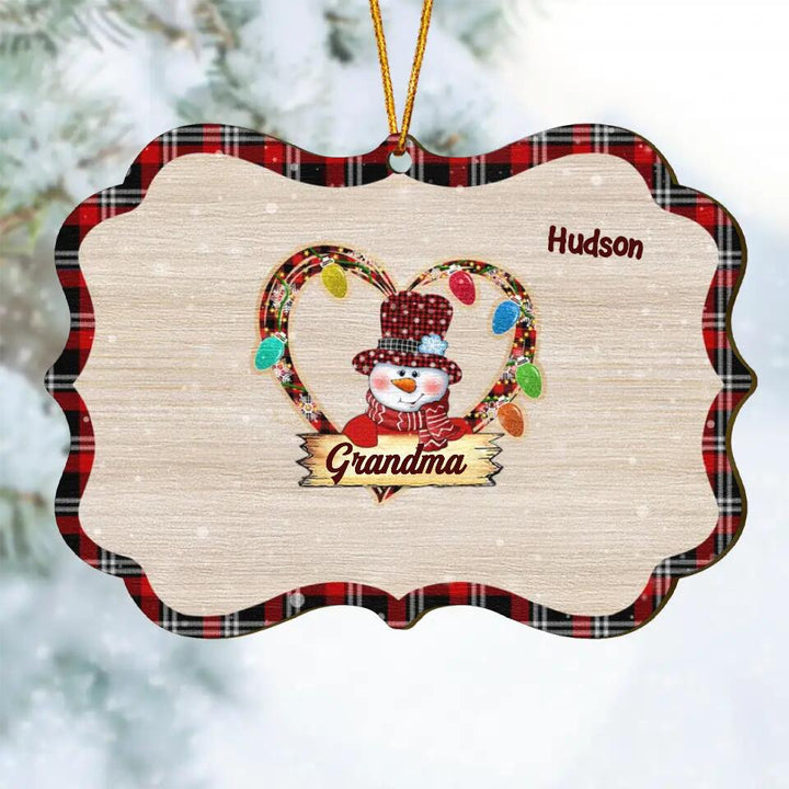 Personalized Wood Ornament - Gift For Grandma - Grandma's Hearts ARND037