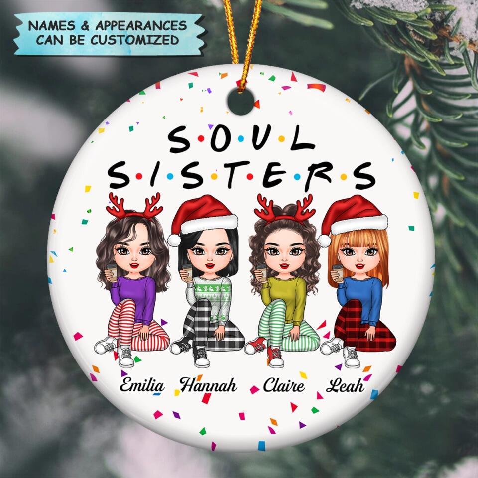 Personalized Ceramic Ornament - Gift For Friend - Soul Sisters ARND037
