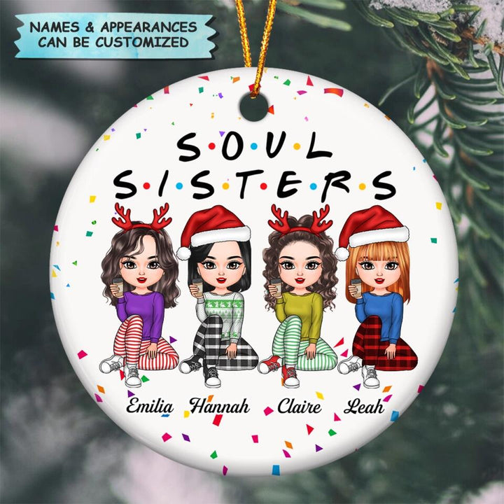 Personalized Ceramic Ornament - Gift For Friend - Soul Sisters ARND037