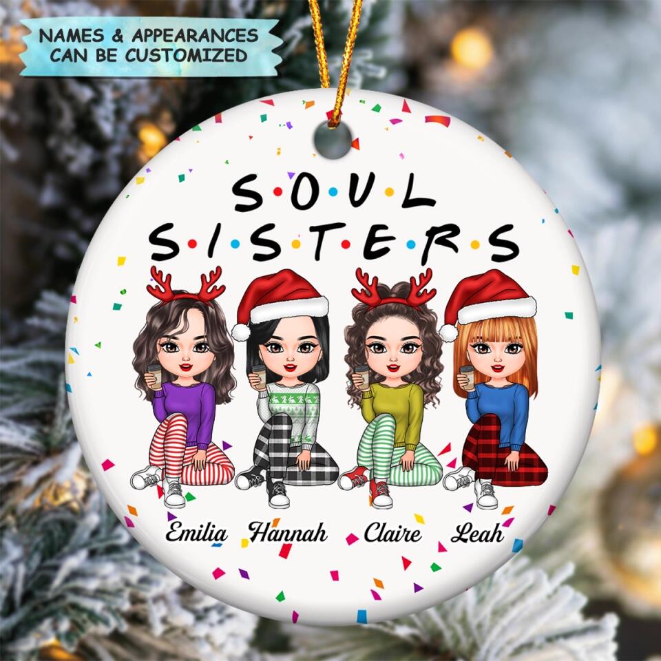 Personalized Ceramic Ornament - Gift For Friend - Soul Sisters ARND037
