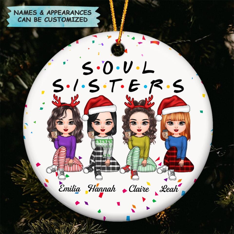 Personalized Ceramic Ornament - Gift For Friend - Soul Sisters ARND037