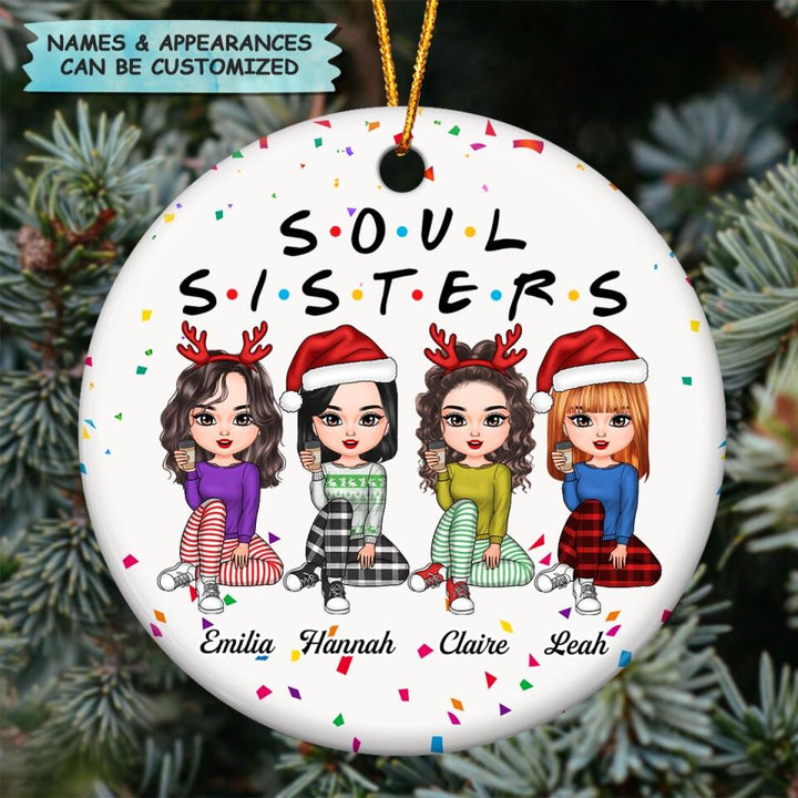 Personalized Ceramic Ornament - Gift For Friend - Soul Sisters ARND037