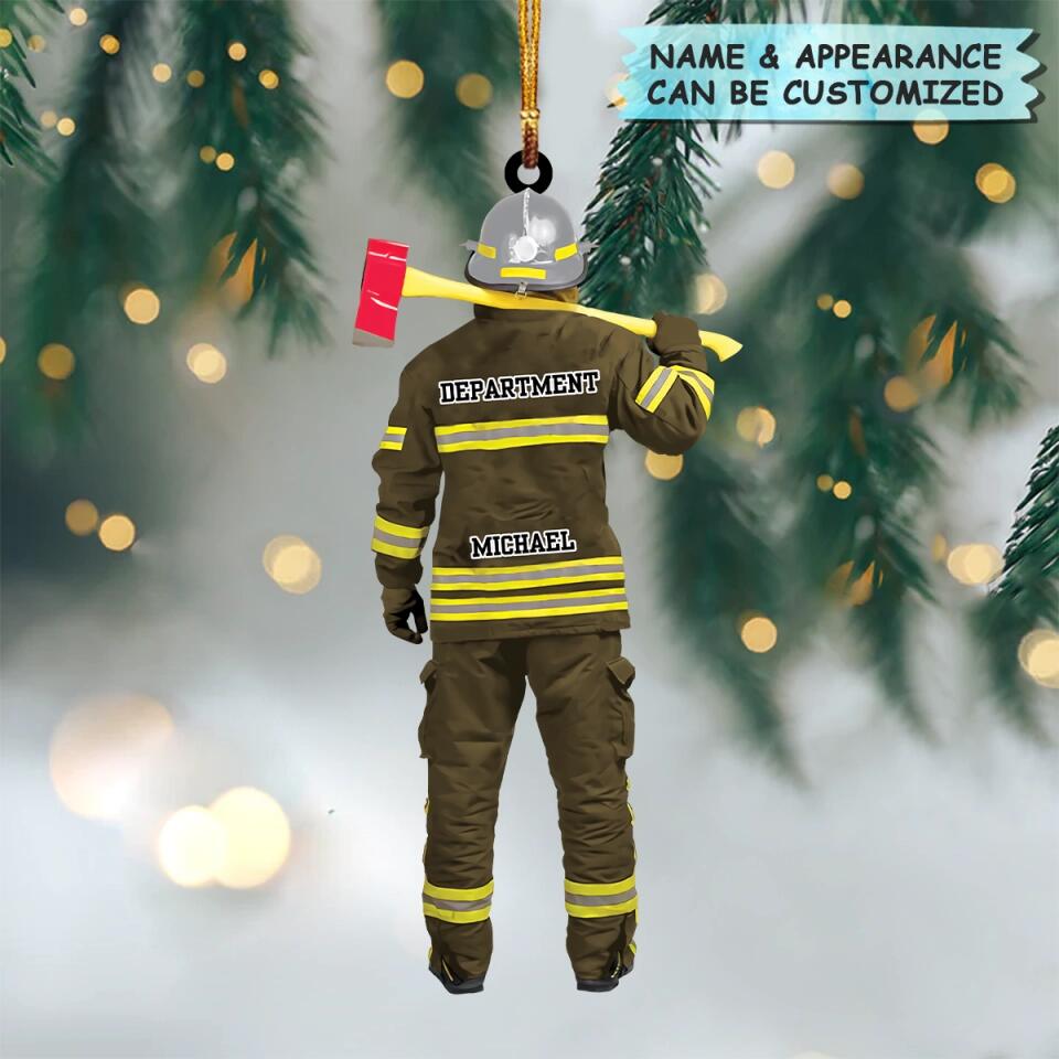 Personalized Mica Ornament - Gift For Firefighters - Firefighter Uniform ARND036