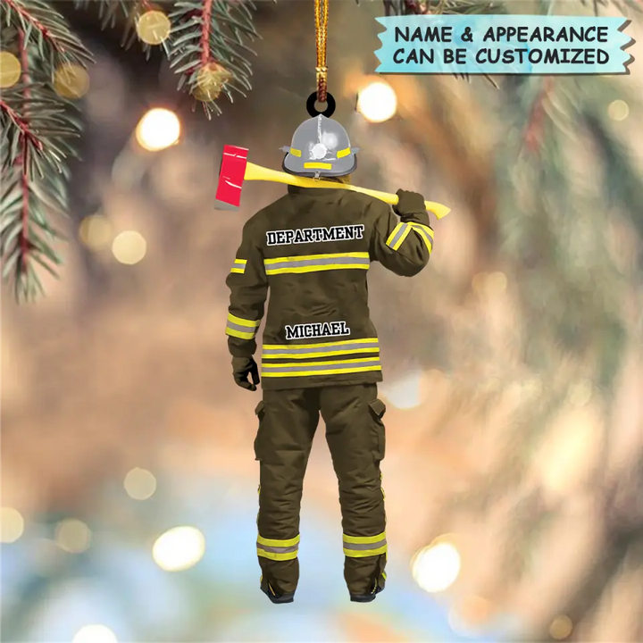 Personalized Mica Ornament - Gift For Firefighters - Firefighter Uniform ARND036