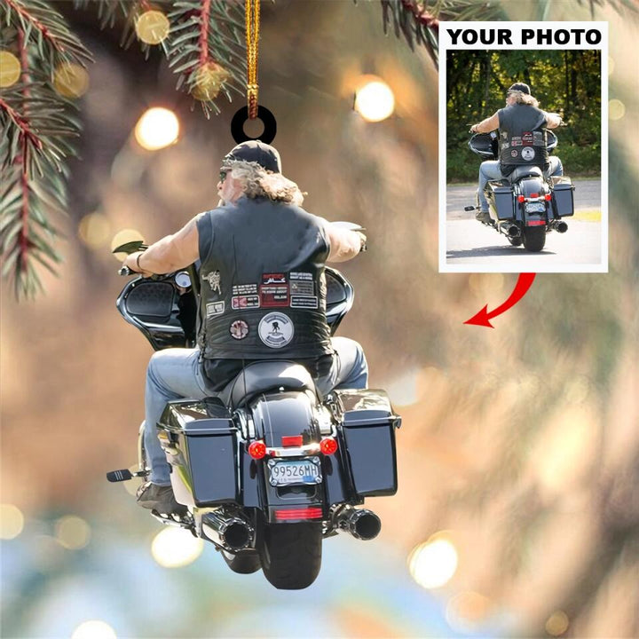 Personalized Photo Mica Ornament - Gift For Biking Lover - Motorcyclist ARND0014