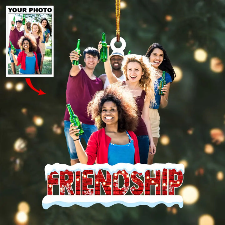Personalized Photo Mica Ornament - Gift For Friend - Our Friendship Is A True Blessing ARND0014 AGCPD001