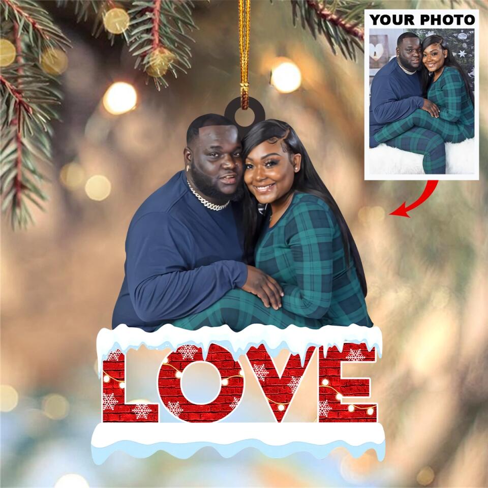 Personalized Photo Mica Ornament - Gift For Couple - Merry Christmas My Love ARND005 AGCHD005