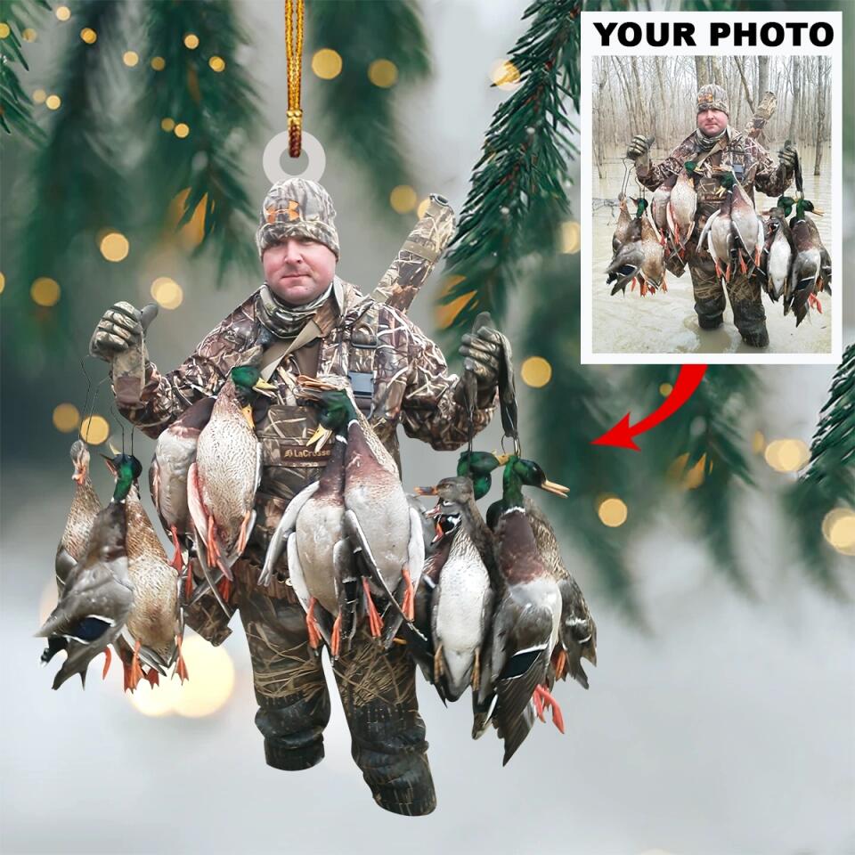 Personalized Photo Mica Ornament - Gift For Hunting Lover - Custom Hunting Duck Photo ARND037