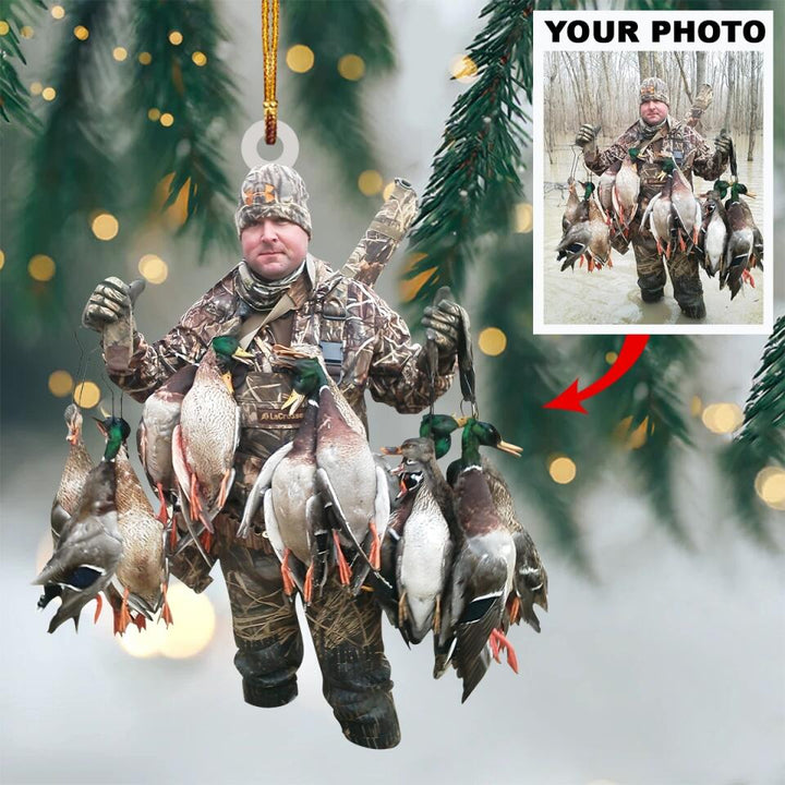 Personalized Photo Mica Ornament - Gift For Hunting Lover - Custom Hunting Duck Photo ARND037