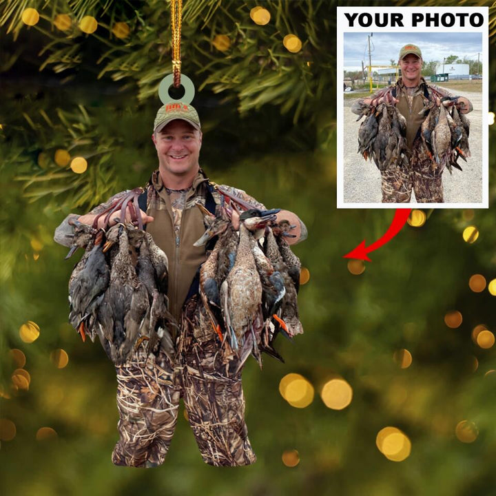 Personalized Photo Mica Ornament - Gift For Hunting Lover - Custom Hunting Duck Photo ARND037