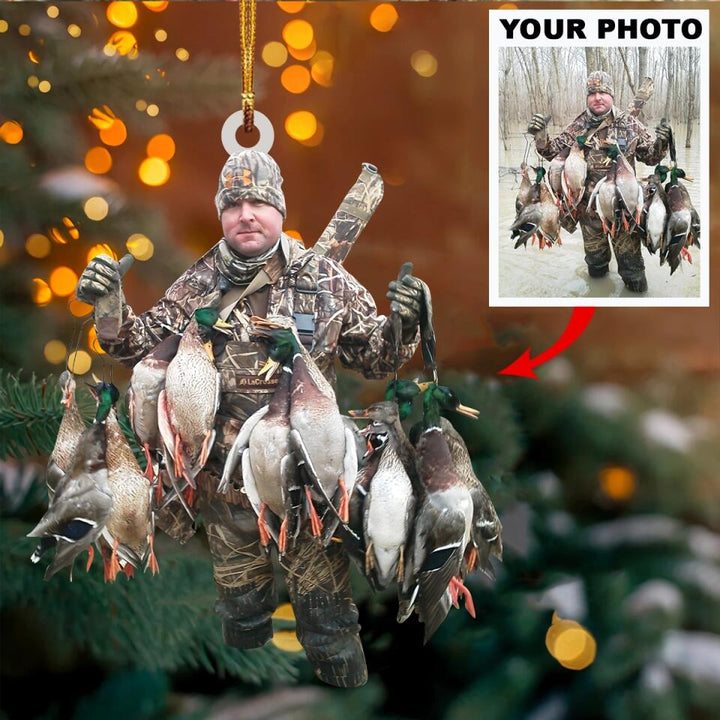 Personalized Photo Mica Ornament - Gift For Hunting Lover - Custom Hunting Duck Photo ARND037