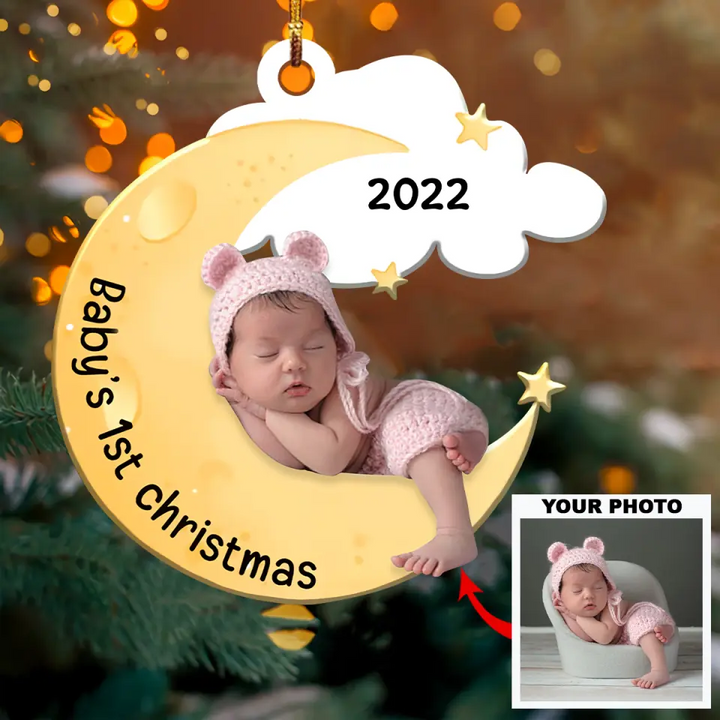 Personalized Photo Mica Ornament - Gift For Baby - Baby First Christmas ARND036 AGCVL001