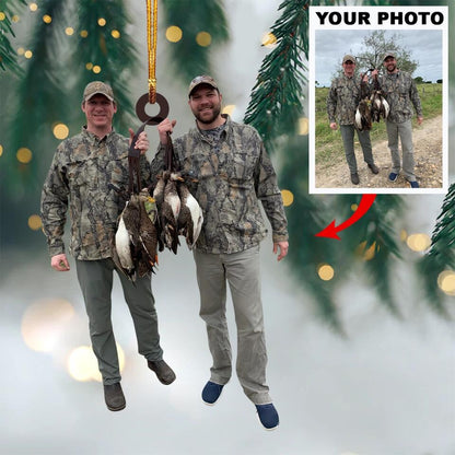 Personalized Photo Mica Ornament - Gift For Hunting Lover - Custom Hunting Duck Photo ARND037