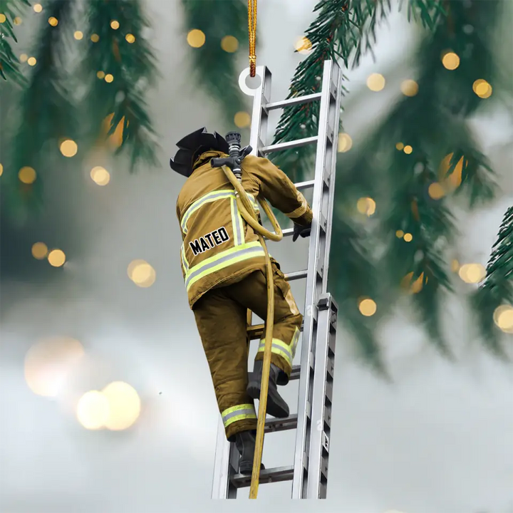 Personalized Mica Ornament - Gift For Firefighter - Firefighter Uniform ARND036